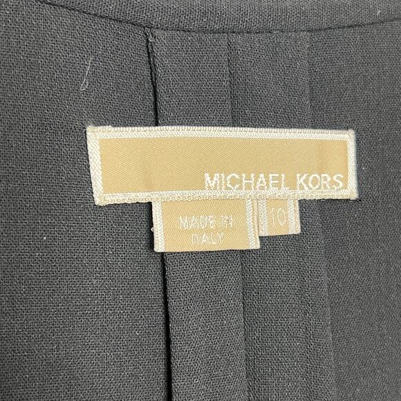 Michael Kors One Button Blazer Jacket Black Wool Blend Size 10 - Picture 3 of 11